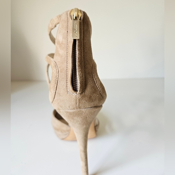 Jimmy Choo Suede Strappy Sandals Beige - Nude - 38.5 - 8.5 - Picture 4 of 6